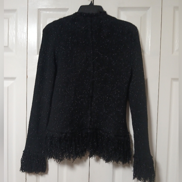 Zara Studio Black Fringe Cardigan - Picture 5 of 13